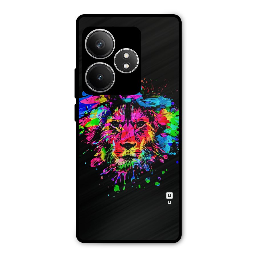 Artistic Lion Art Splash Metal Back Case for Realme GT 6T