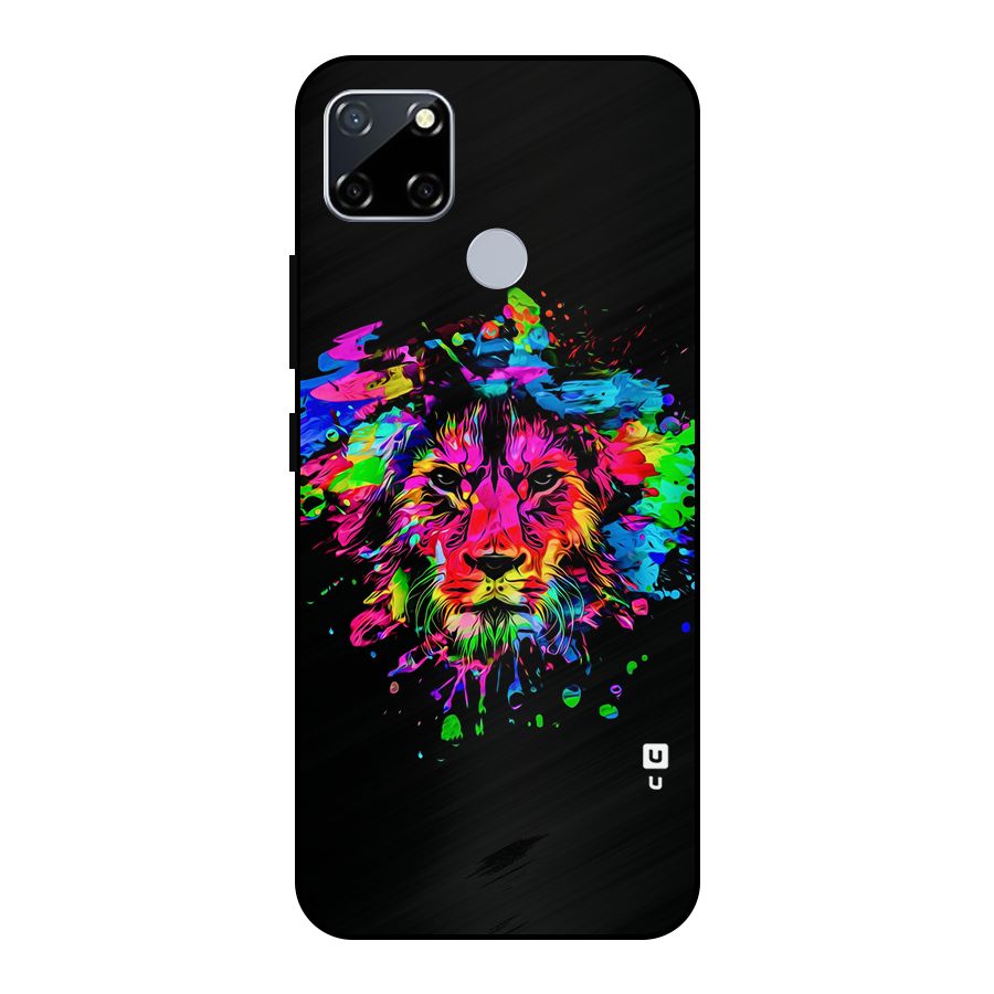 Artistic Lion Art Splash Metal Back Case for Realme Narzo 20