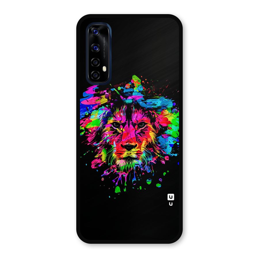 Artistic Lion Art Splash Metal Back Case for Realme Narzo 20 Pro