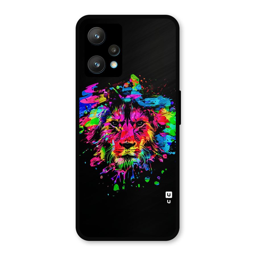 Artistic Lion Art Splash Metal Back Case for Realme Narzo 50 Pro