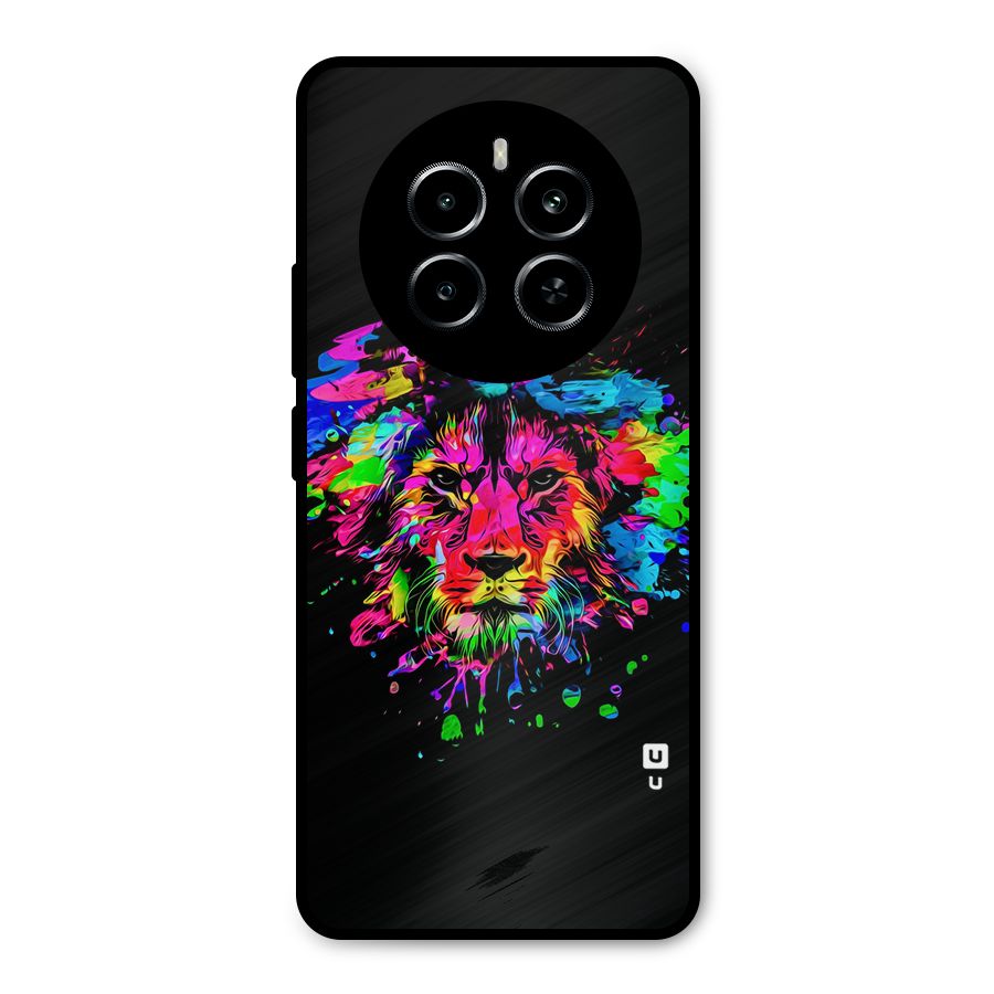 Artistic Lion Art Splash Metal Back Case for Realme P1