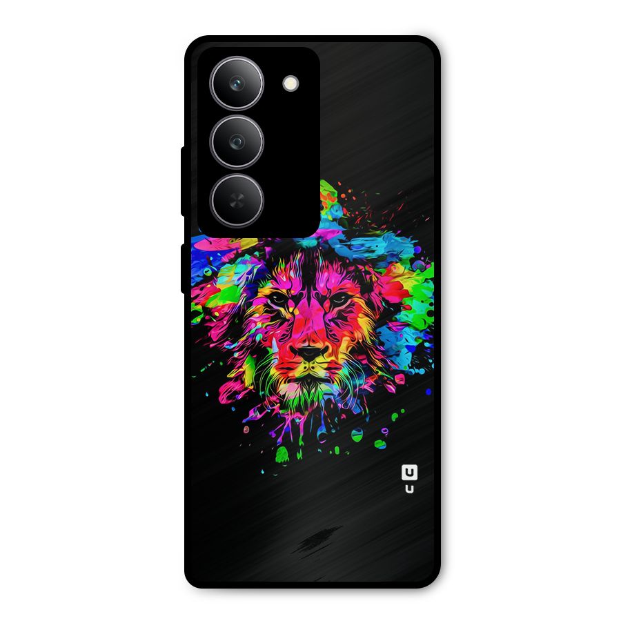Artistic Lion Art Splash Metal Back Case for Realme P3x