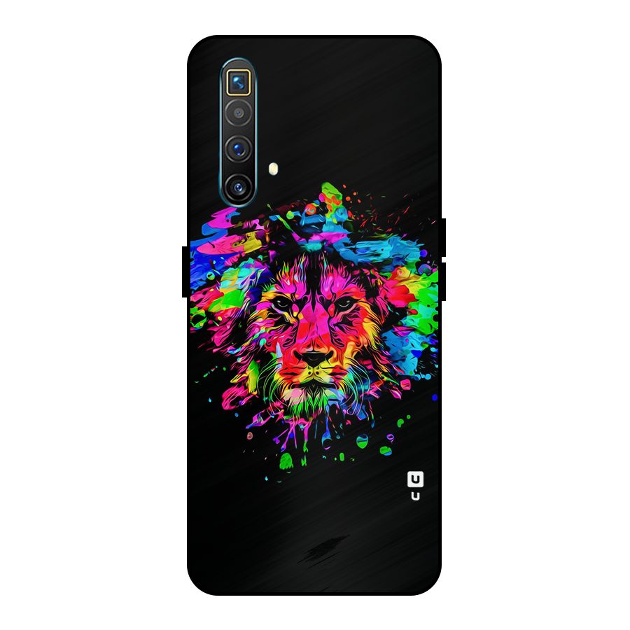 Artistic Lion Art Splash Metal Back Case for Realme X3 SuperZoom