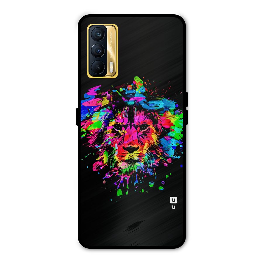 Artistic Lion Art Splash Metal Back Case for Realme X7