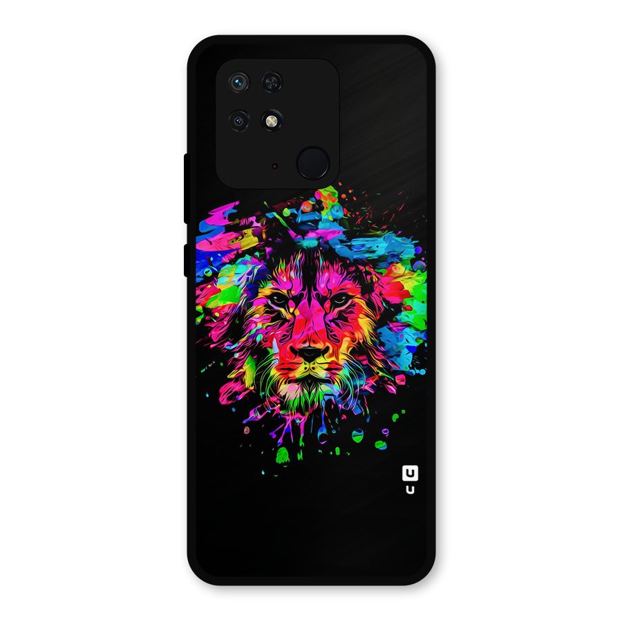 Artistic Lion Art Splash Metal Back Case for Redmi 10 Power