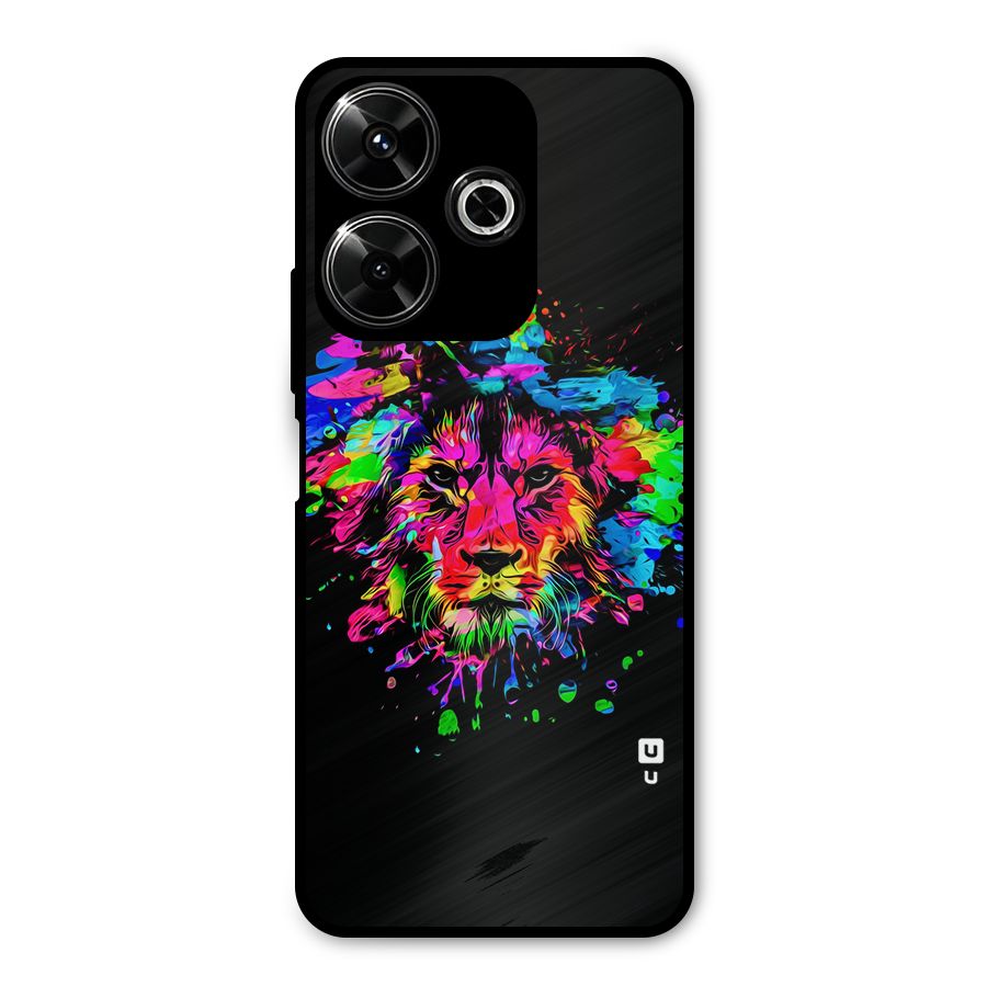 Artistic Lion Art Splash Metal Back Case for Redmi 13 5G
