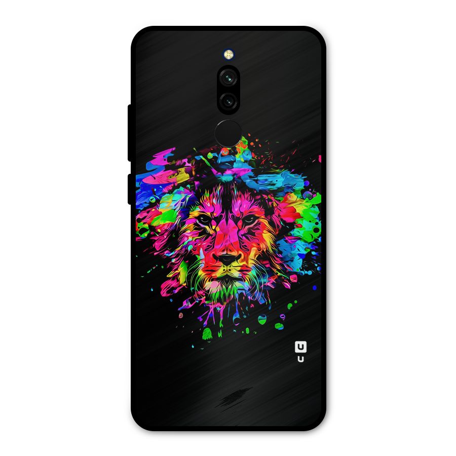 Artistic Lion Art Splash Metal Back Case for Redmi 8