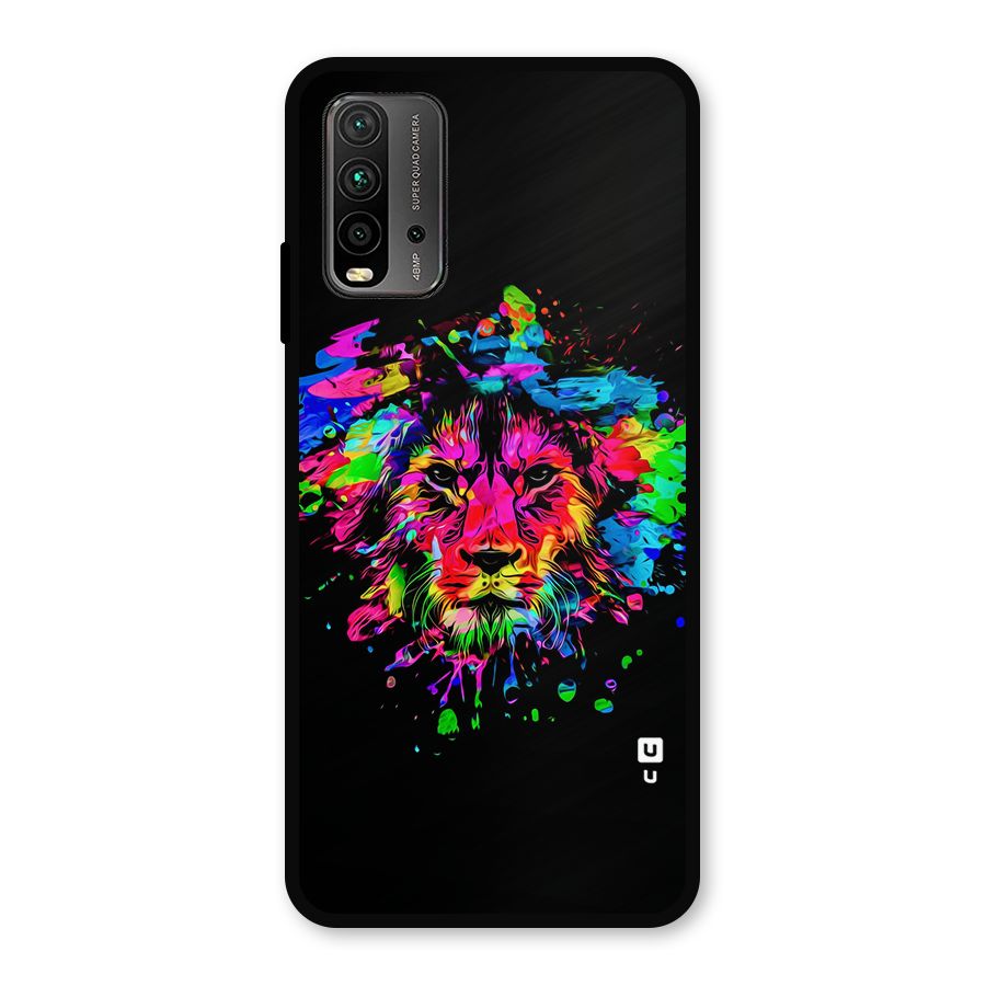 Artistic Lion Art Splash Metal Back Case for Redmi 9 Power