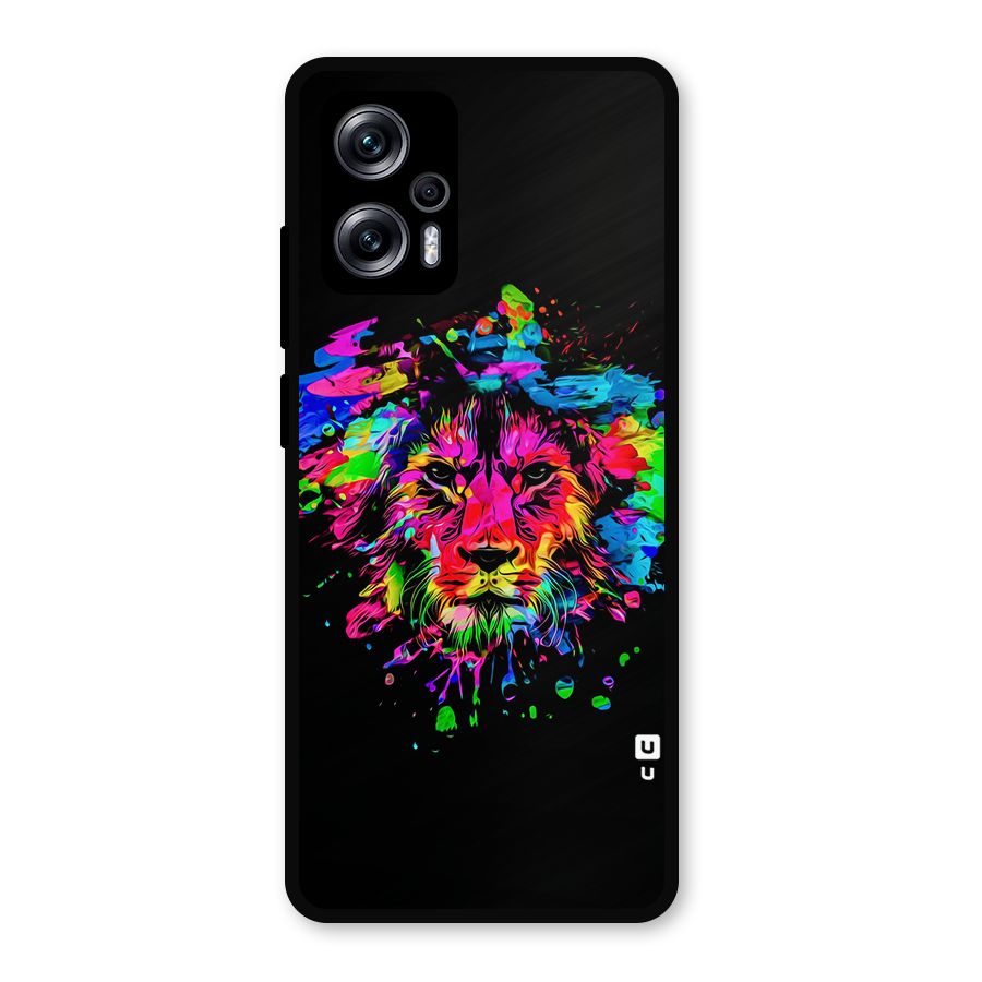Artistic Lion Art Splash Metal Back Case for Redmi K50i
