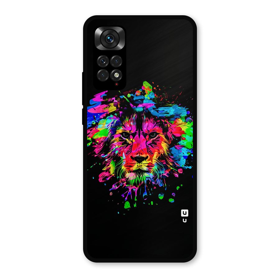 Artistic Lion Art Splash Metal Back Case for Redmi Note 11s