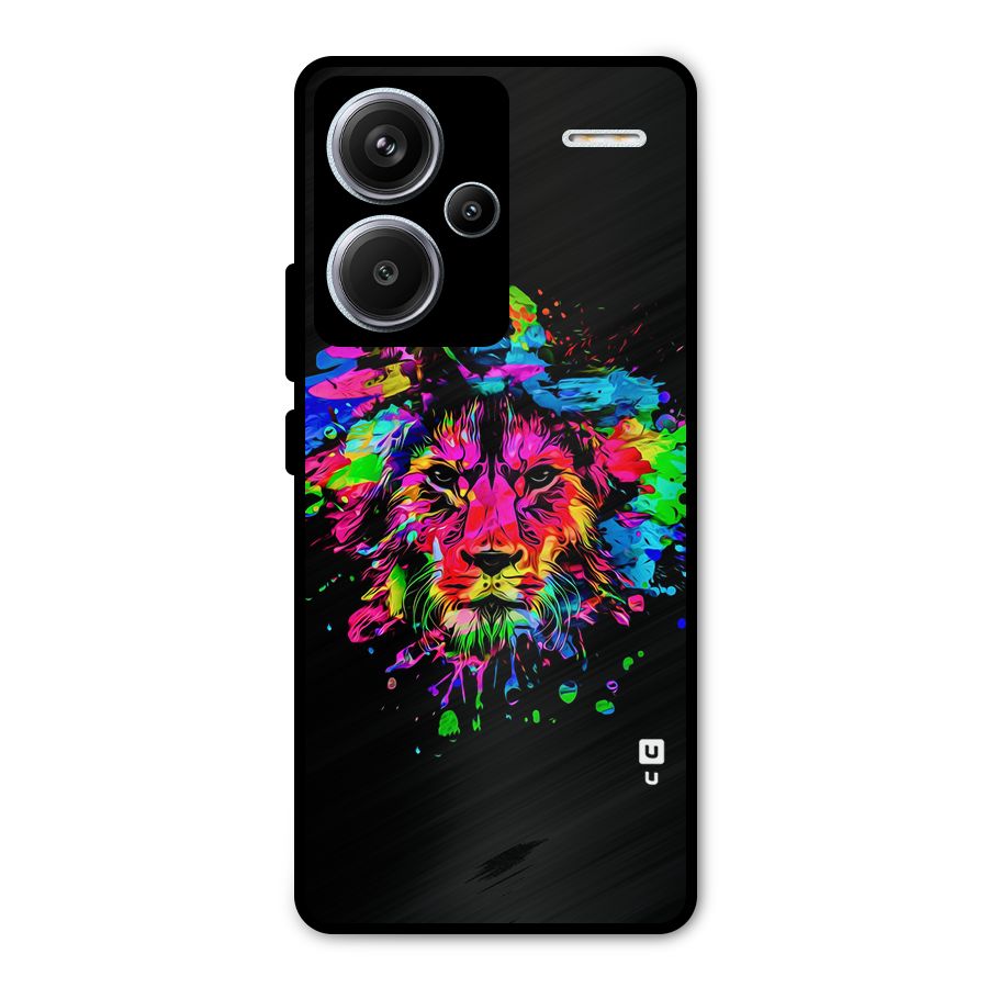 Artistic Lion Art Splash Metal Back Case for Redmi Note 13 Pro Plus