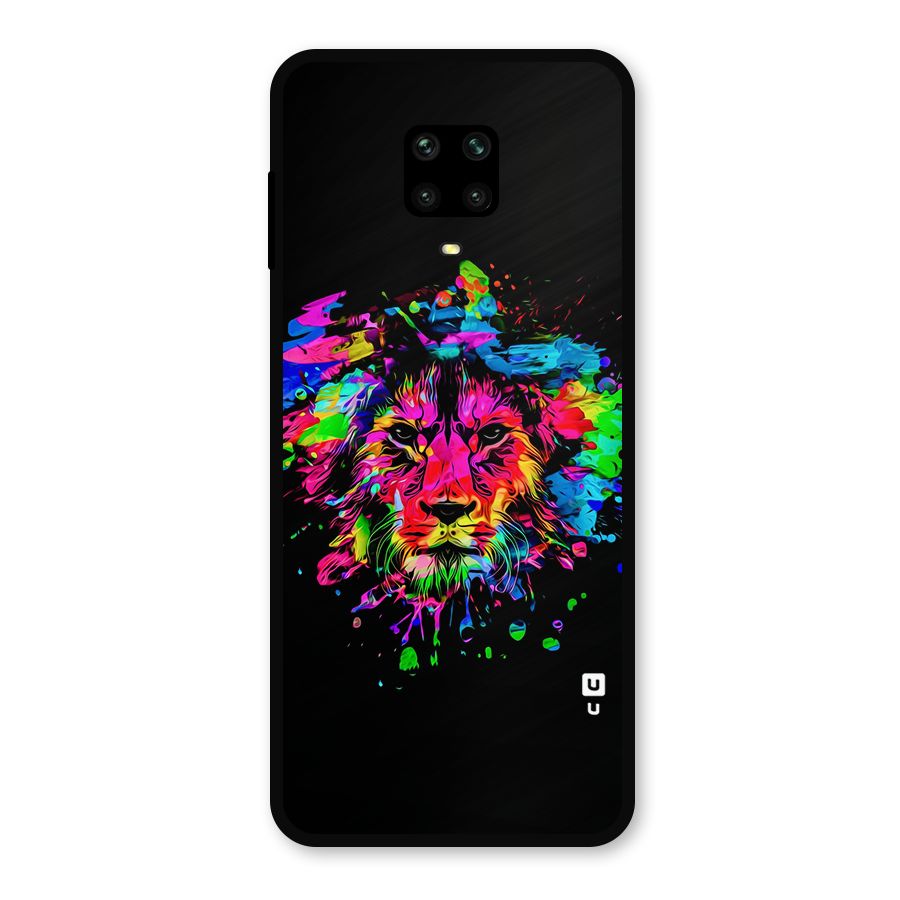 Artistic Lion Art Splash Metal Back Case for Redmi Note 9 Pro Max