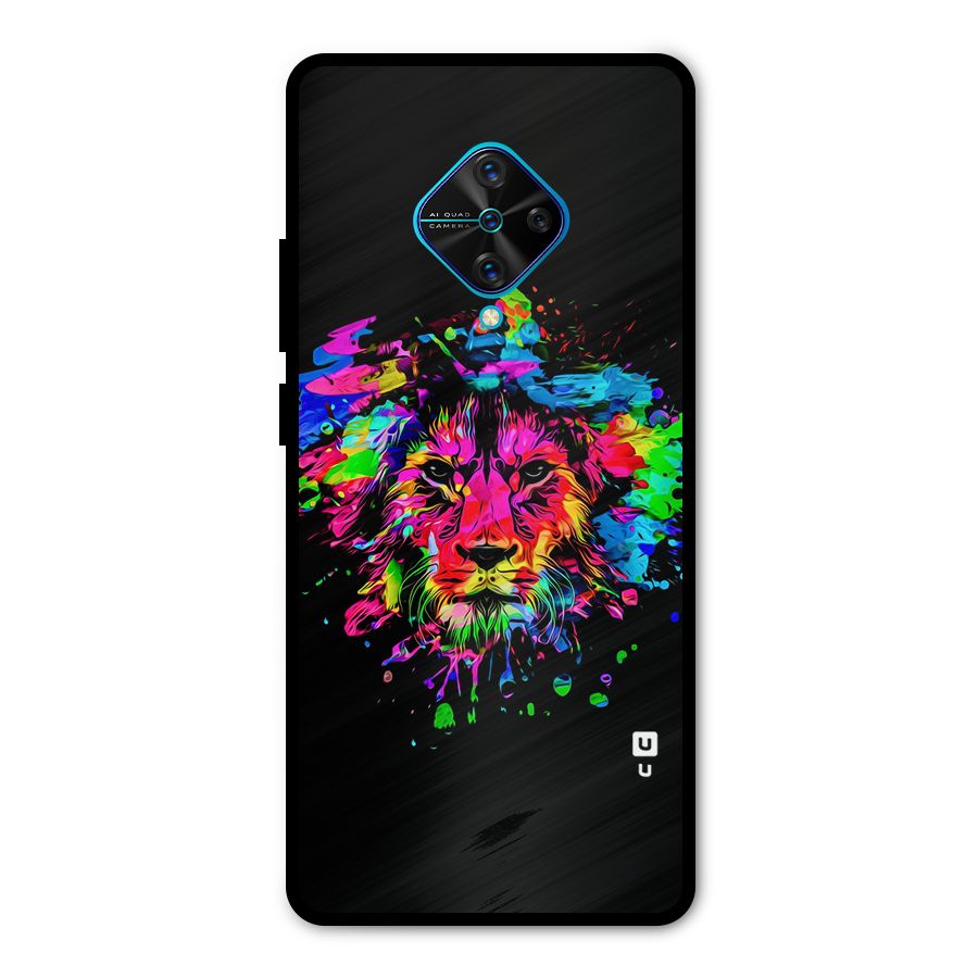 Artistic Lion Art Splash Metal Back Case for Vivo S1 Pro