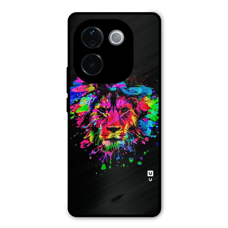 Artistic Lion Art Splash Metal Back Case for Vivo T3 Pro