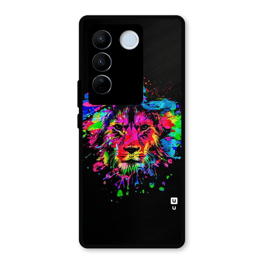 Artistic Lion Art Splash Metal Back Case for Vivo V27