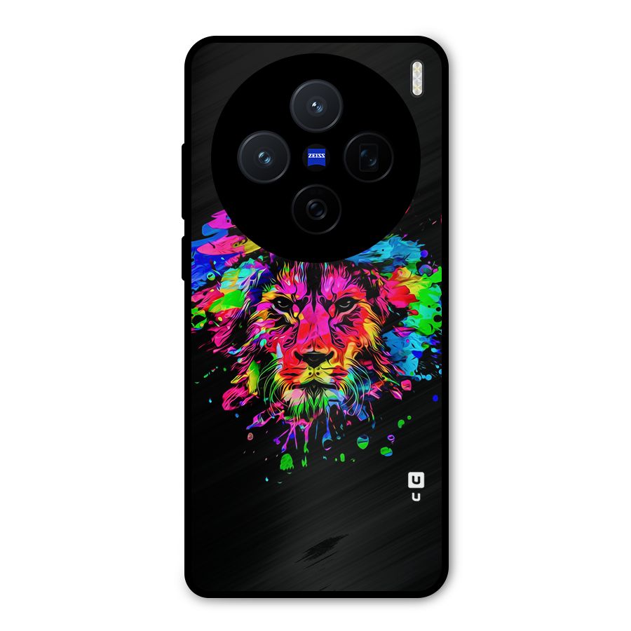Artistic Lion Art Splash Metal Back Case for Vivo X200