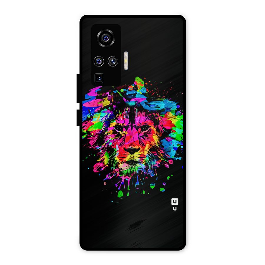 Artistic Lion Art Splash Metal Back Case for Vivo X50 Pro