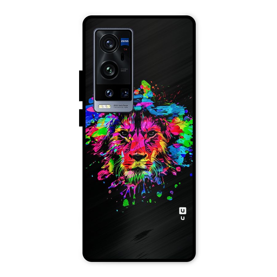 Artistic Lion Art Splash Metal Back Case for Vivo X60 Pro Plus