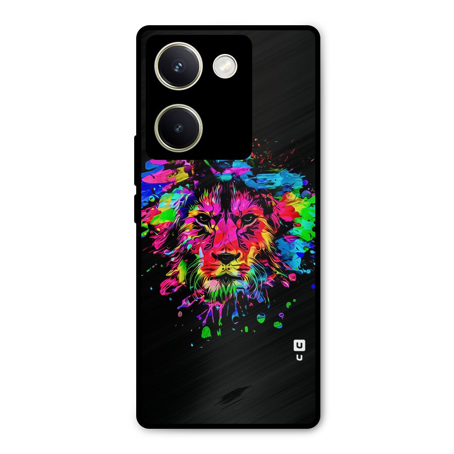 Artistic Lion Art Splash Metal Back Case for Vivo Y200 Pro