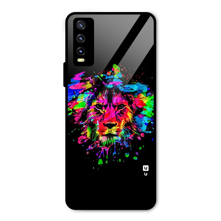 Artistic Lion Art Splash Metal Back Case for Vivo Y20 2021