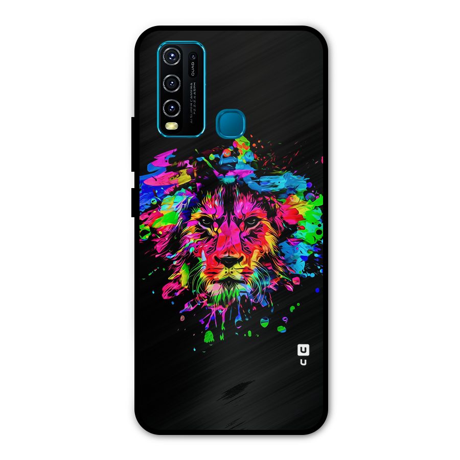Artistic Lion Art Splash Metal Back Case for Vivo Y30