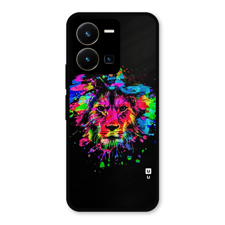 Artistic Lion Art Splash Metal Back Case for Vivo Y35