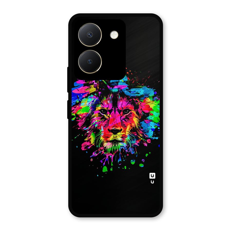 Artistic Lion Art Splash Metal Back Case for Vivo Y36