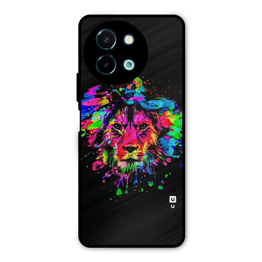 Artistic Lion Art Splash Metal Back Case for Vivo Y58