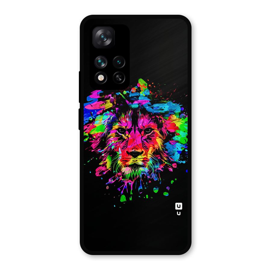 Artistic Lion Art Splash Metal Back Case for Xiaomi 11i Hypercharge 5G