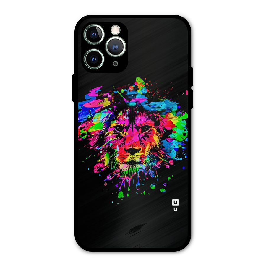 Artistic Lion Art Splash Metal Back Case for iPhone 11 Pro Max