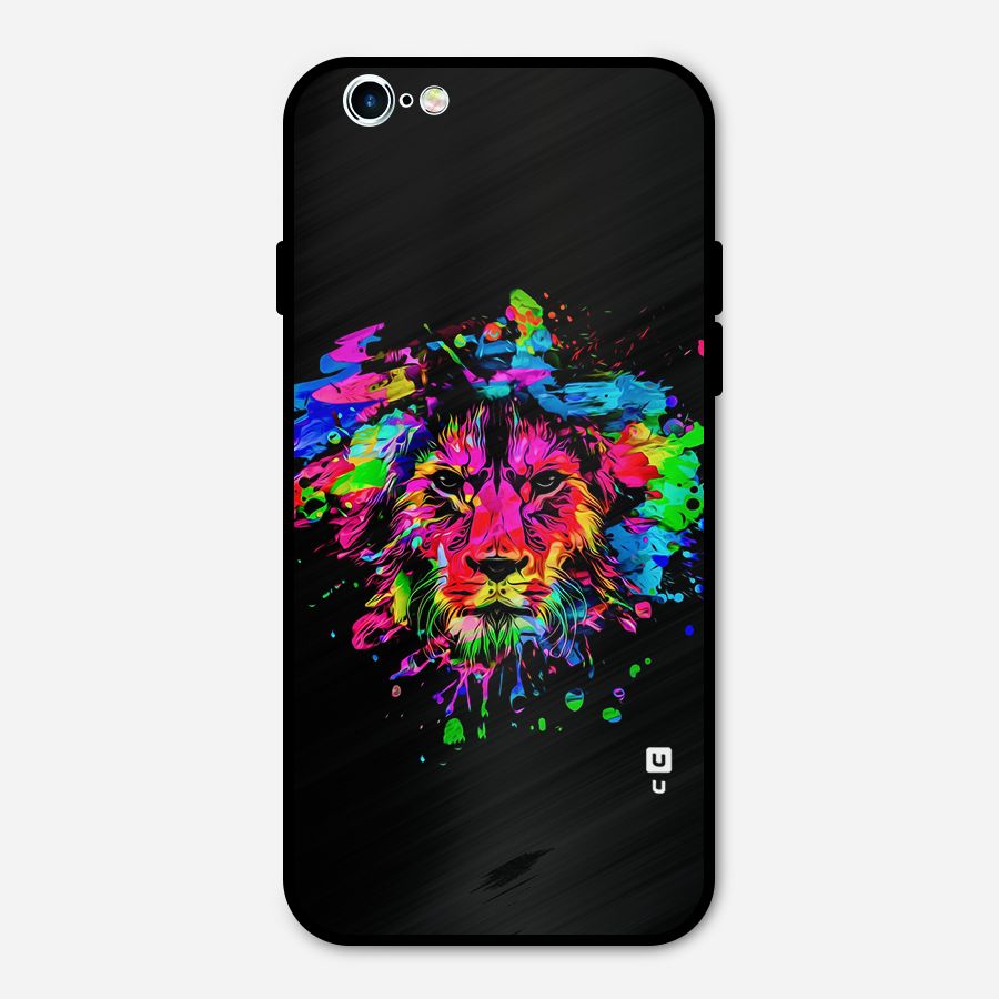 Artistic Lion Art Splash Metal Back Case for iPhone 6 6s