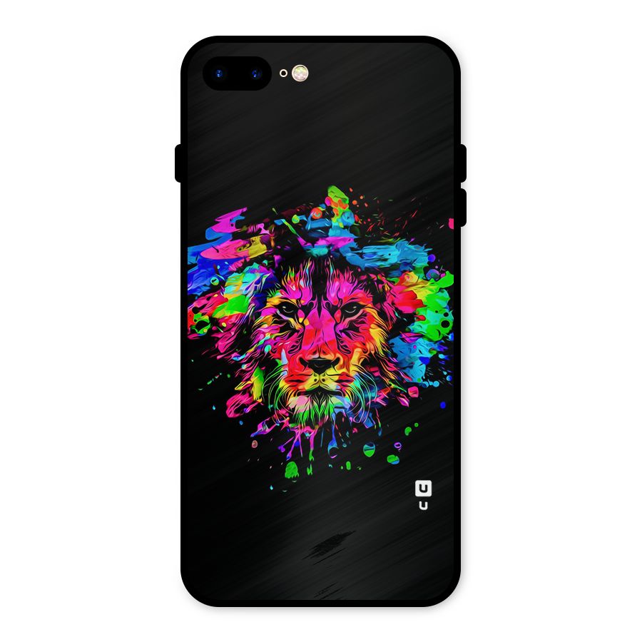 Artistic Lion Art Splash Metal Back Case for iPhone 8 Plus