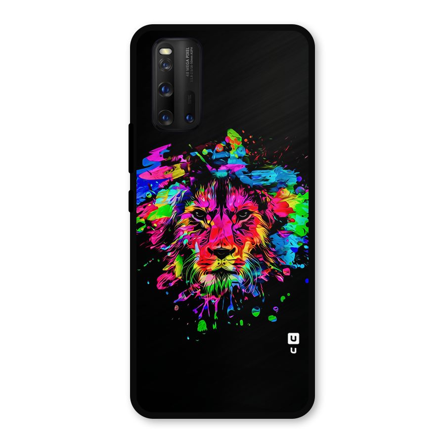 Artistic Lion Art Splash Metal Back Case for iQOO 3