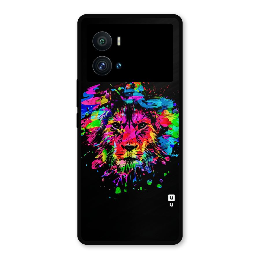 Artistic Lion Art Splash Metal Back Case for iQOO 9 Pro