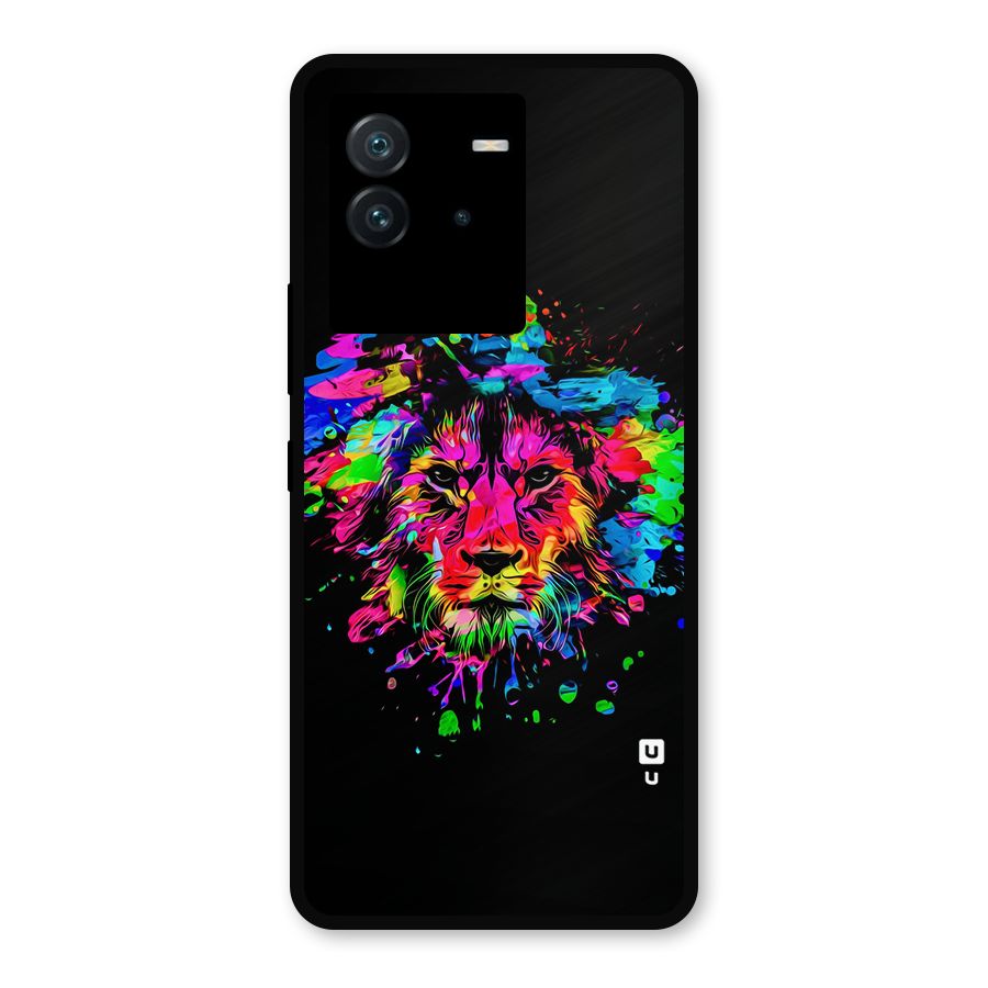 Artistic Lion Art Splash Metal Back Case for iQOO Neo 6 5G