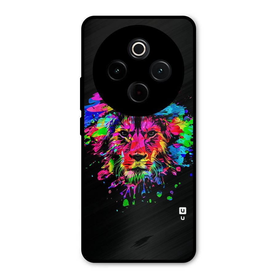Artistic Lion Art Splash Metal Back Case for iQOO Z10