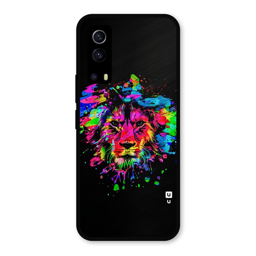 Artistic Lion Art Splash Metal Back Case for iQOO Z3