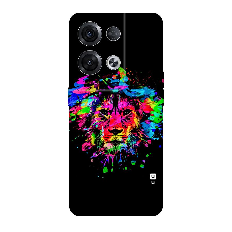 Artistic Lion Art Splash Original Polycarbonate Back Case for Oppo Reno8 Pro 5G