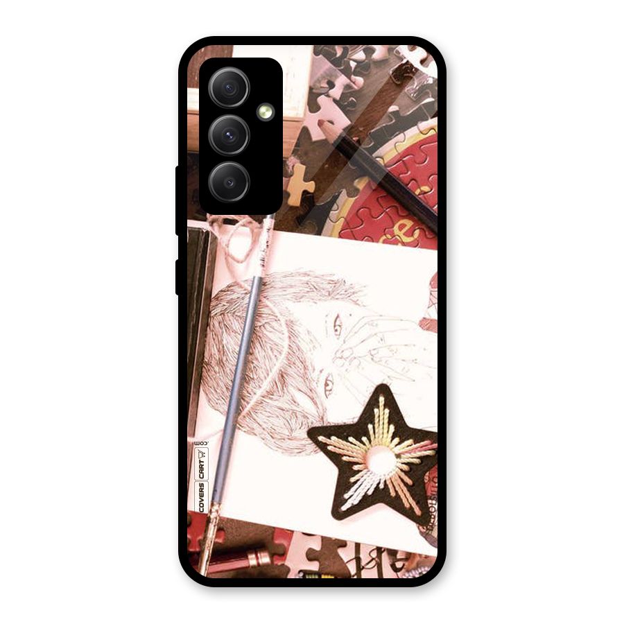 Artistic Messy Glass Back Case for Galaxy A34