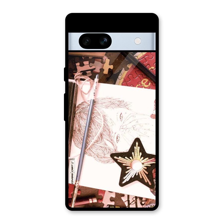 Artistic Messy Glass Back Case for Google Pixel 7a
