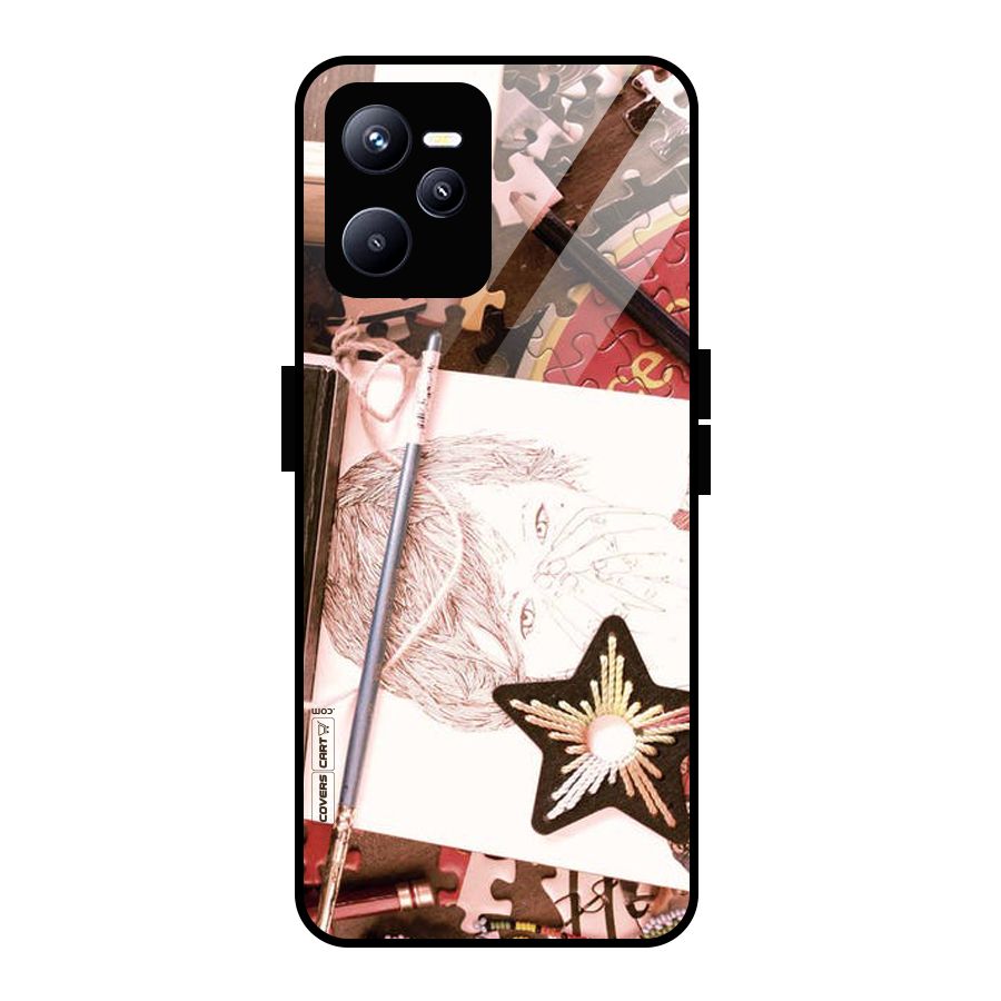 Artistic Messy Glass Back Case for Realme C35