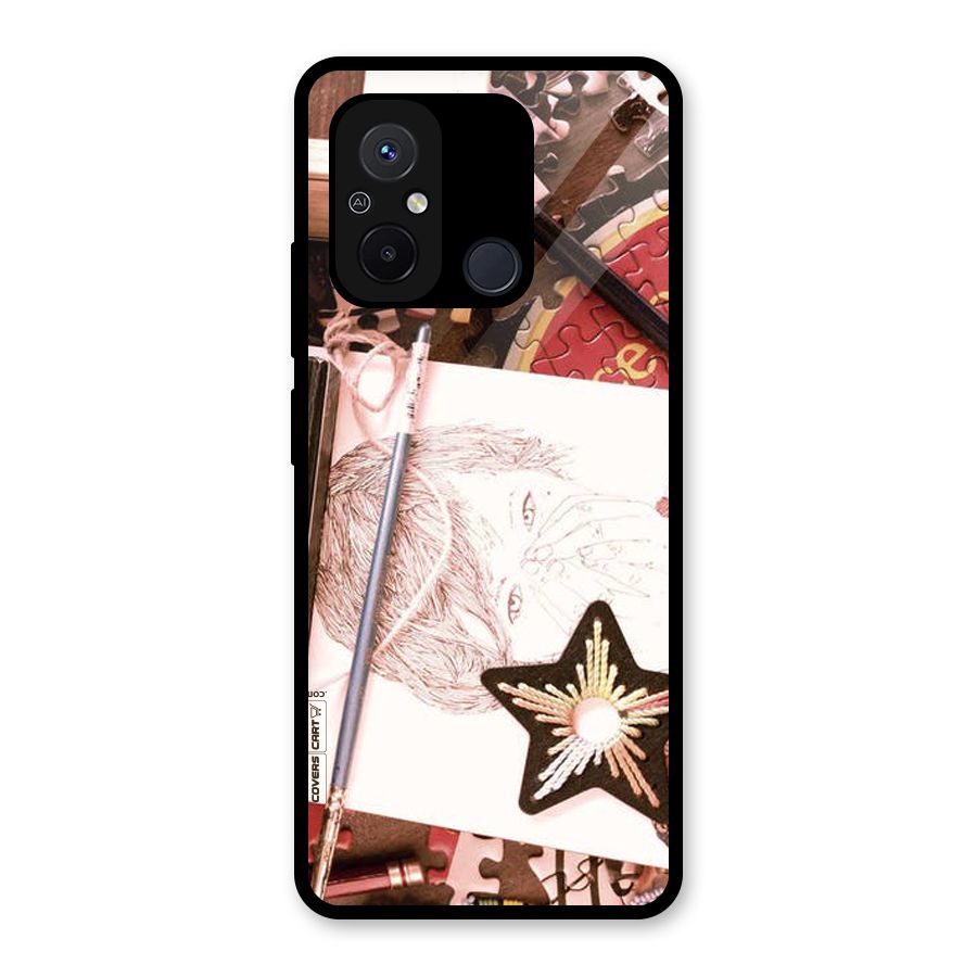 Artistic Messy Glass Back Case for Redmi 12C