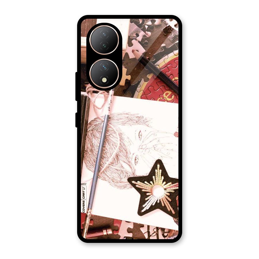 Artistic Messy Glass Back Case for Vivo Y100A