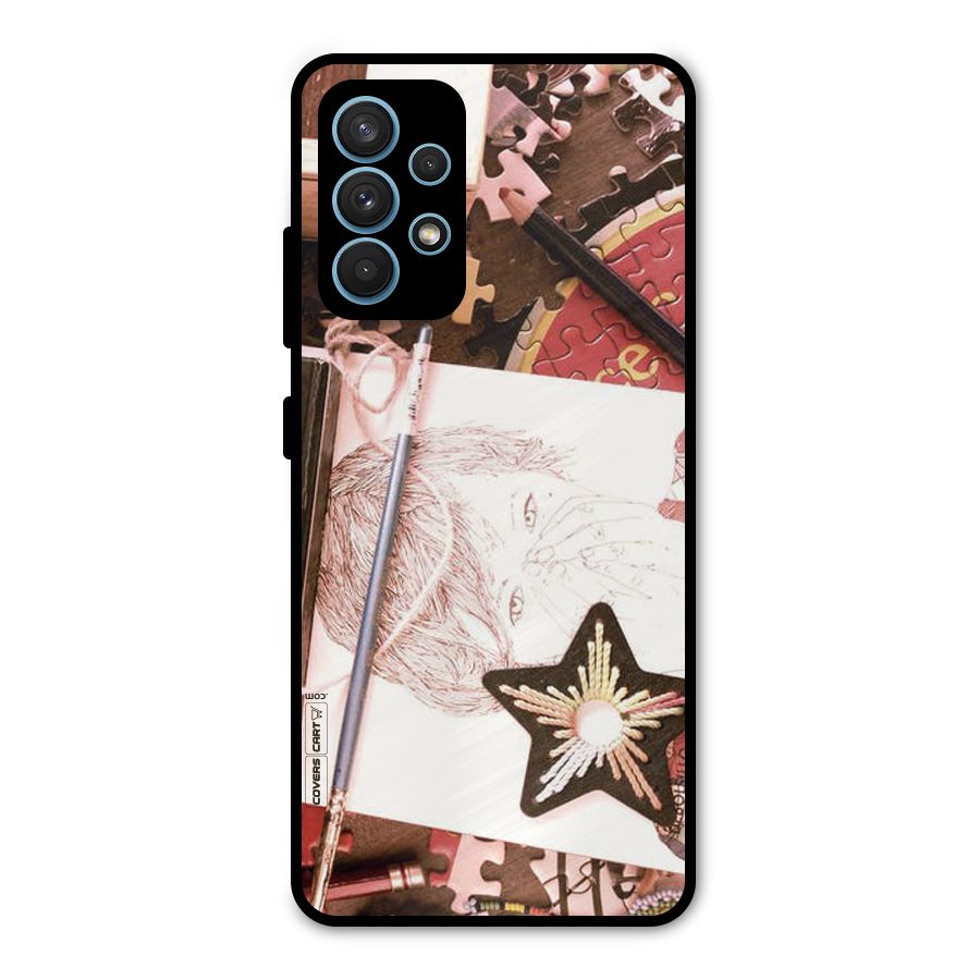Artistic Messy Metal Back Case for Galaxy A32
