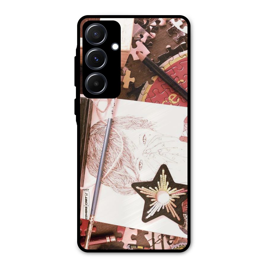 Artistic Messy Metal Back Case for Galaxy A55