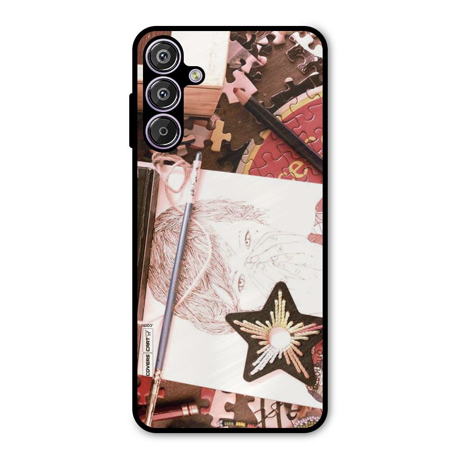 Artistic Messy Metal Back Case for Galaxy M15