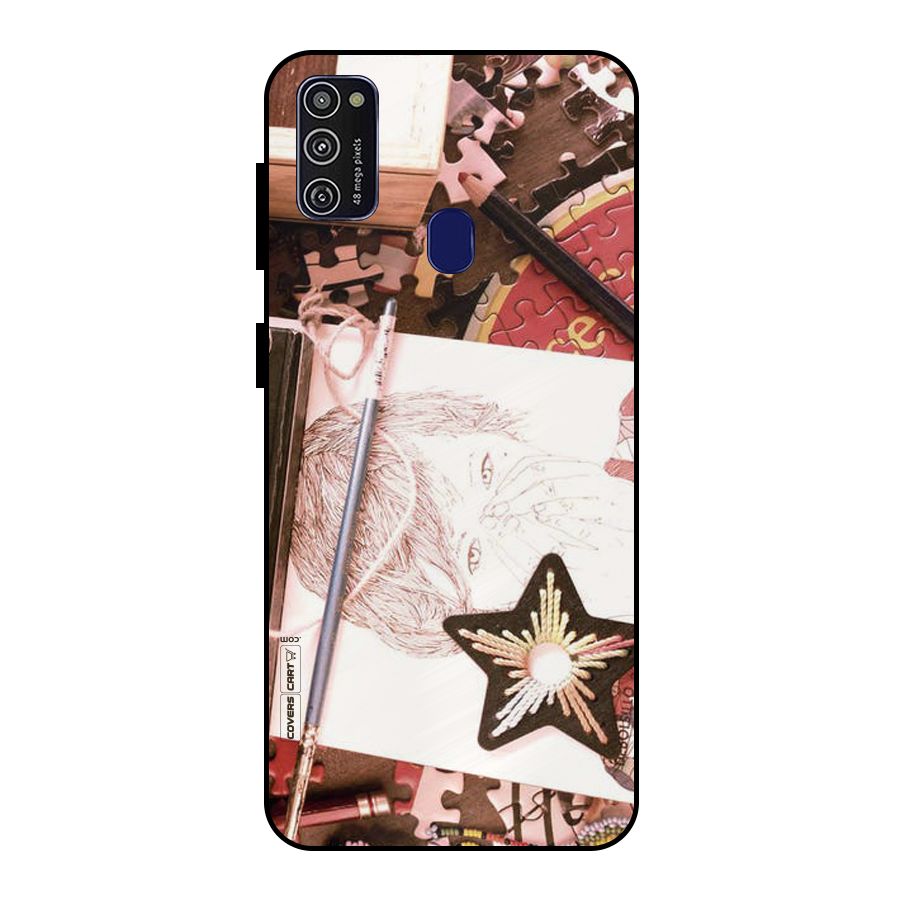 Artistic Messy Metal Back Case for Galaxy M30s