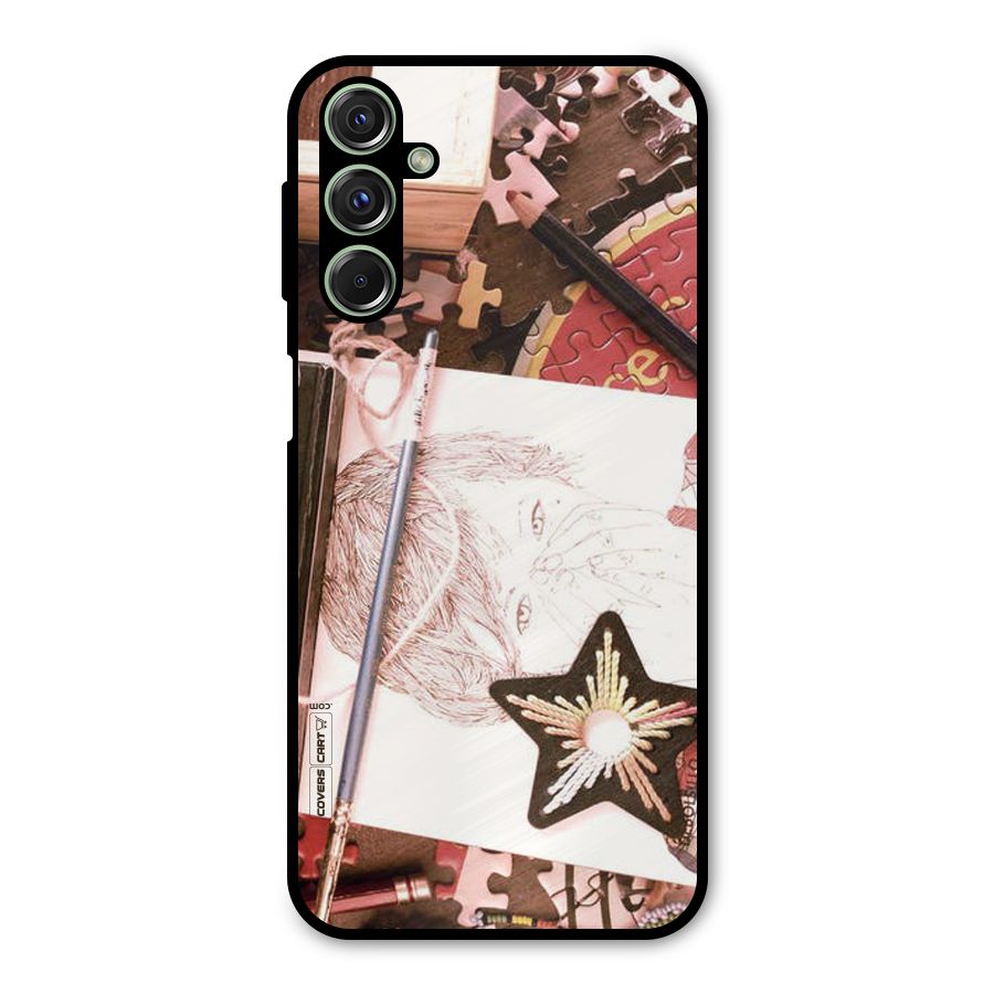 Artistic Messy Metal Back Case for Galaxy M34