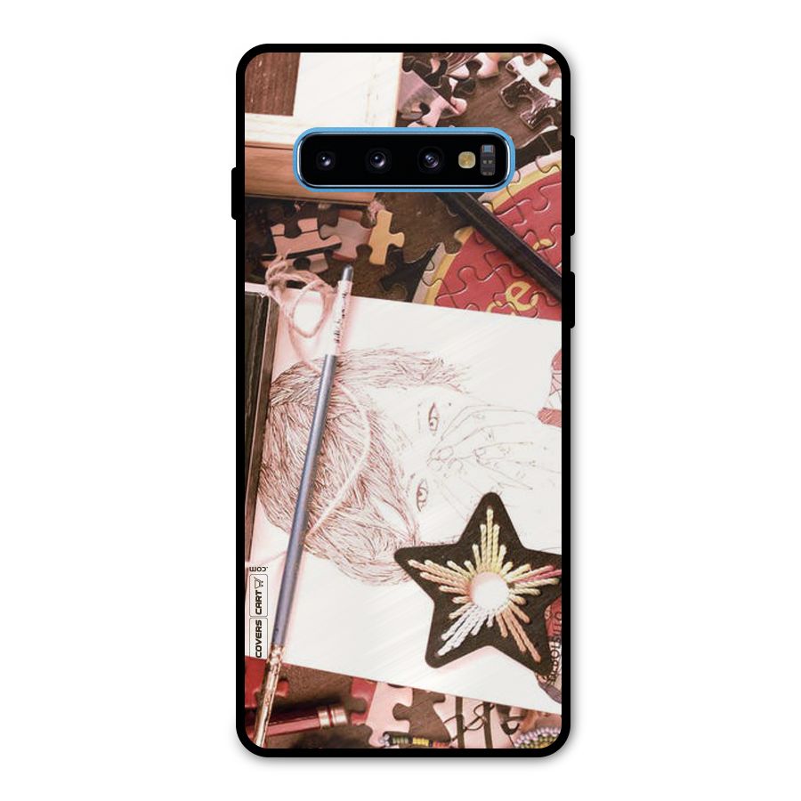 Artistic Messy Metal Back Case for Galaxy S10