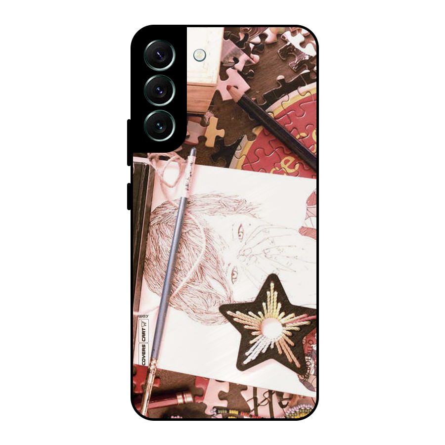 Artistic Messy Metal Back Case for Galaxy S22 Plus 5G